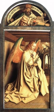 ヤン・ファン・エイク Painting - ゲントの祭壇画 預言者ザカリアス 受胎告知の天使 ルネサンス ヤン・ファン・エイク
